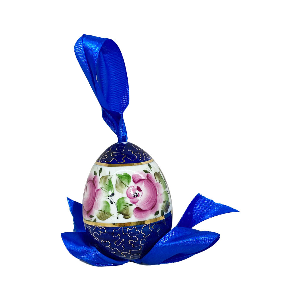Egg with a bow (overglaze painting)