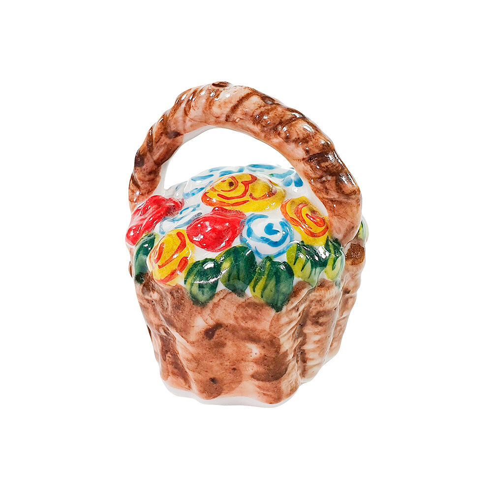 Souvenir "Basket with flowers" glaze colored paints