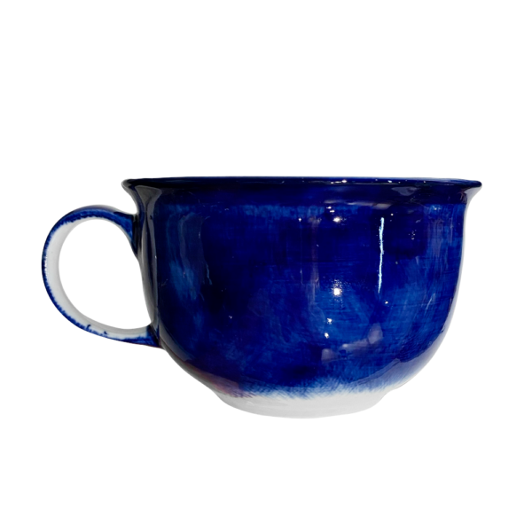 Чашка для капучино в росписи "Синий туман" объем 450 мл.