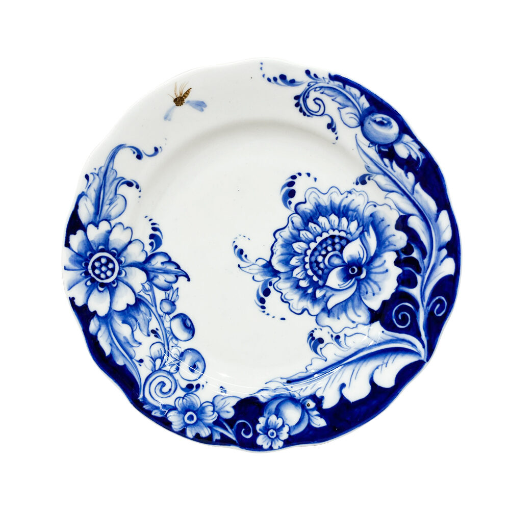 Тарелка пирожковая в росписи "Фэнтази" Юлианы Косихиной диаметр 18 см.