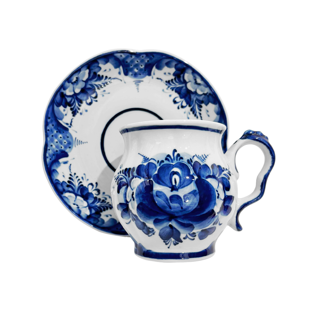 Чайная пара Голубая рапсодия Кустаревой Н. объем 280 мл.