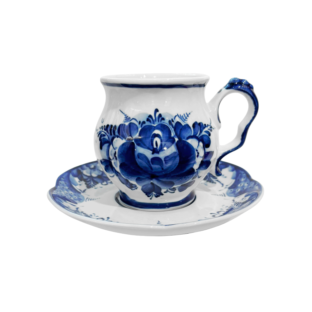 Чайная пара Голубая рапсодия Кустаревой Н. объем 280 мл.