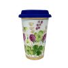 Авторский кофейный стаканчик с силиконовой крышкой "Клевер" объем 420 мл.
