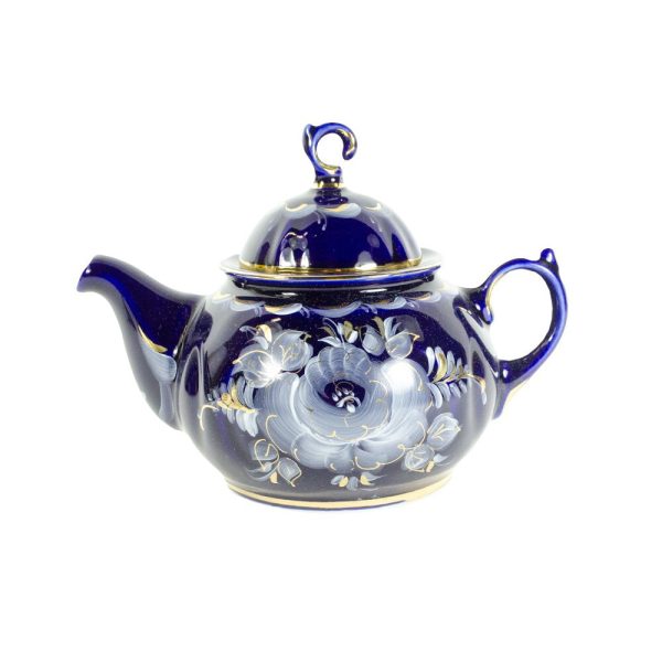 Чайник Пышка кобальт краски золото объем 450 мл.