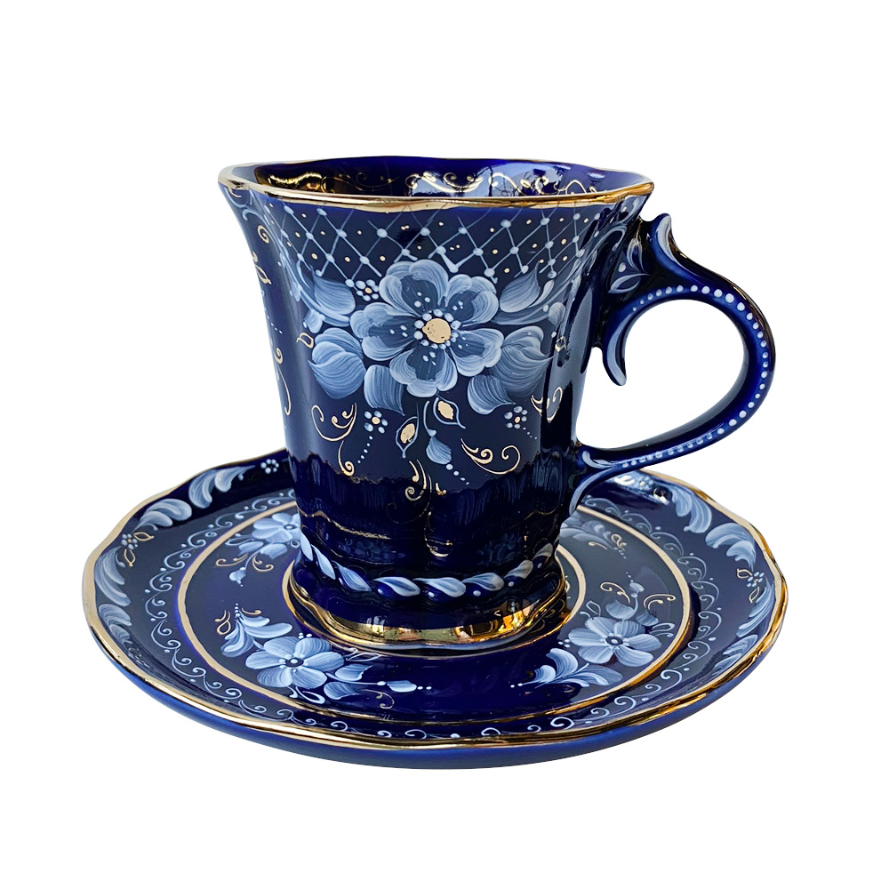 Чайная пара Катерина в росписи Барыкиной объем 170 мл. Чайная пара Катерина в росписи Барыкиной объем 170 мл.