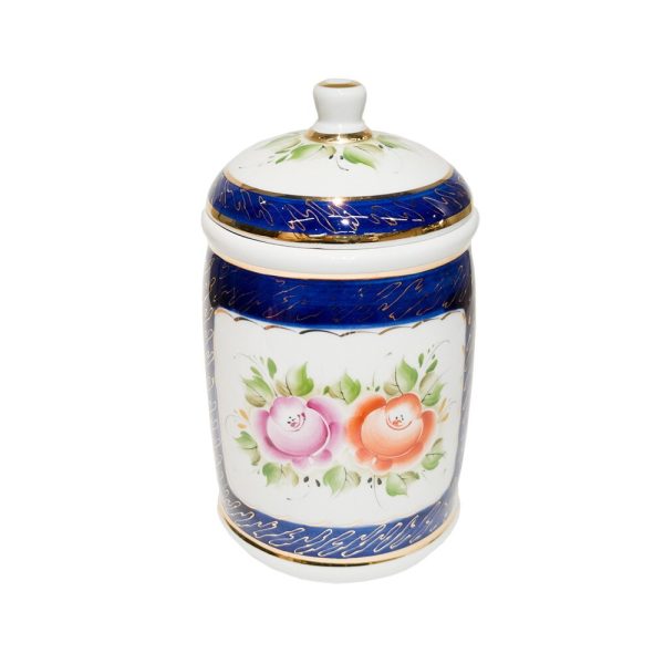 Банка Цветок (надглазурная роспись) объем 790 мл.