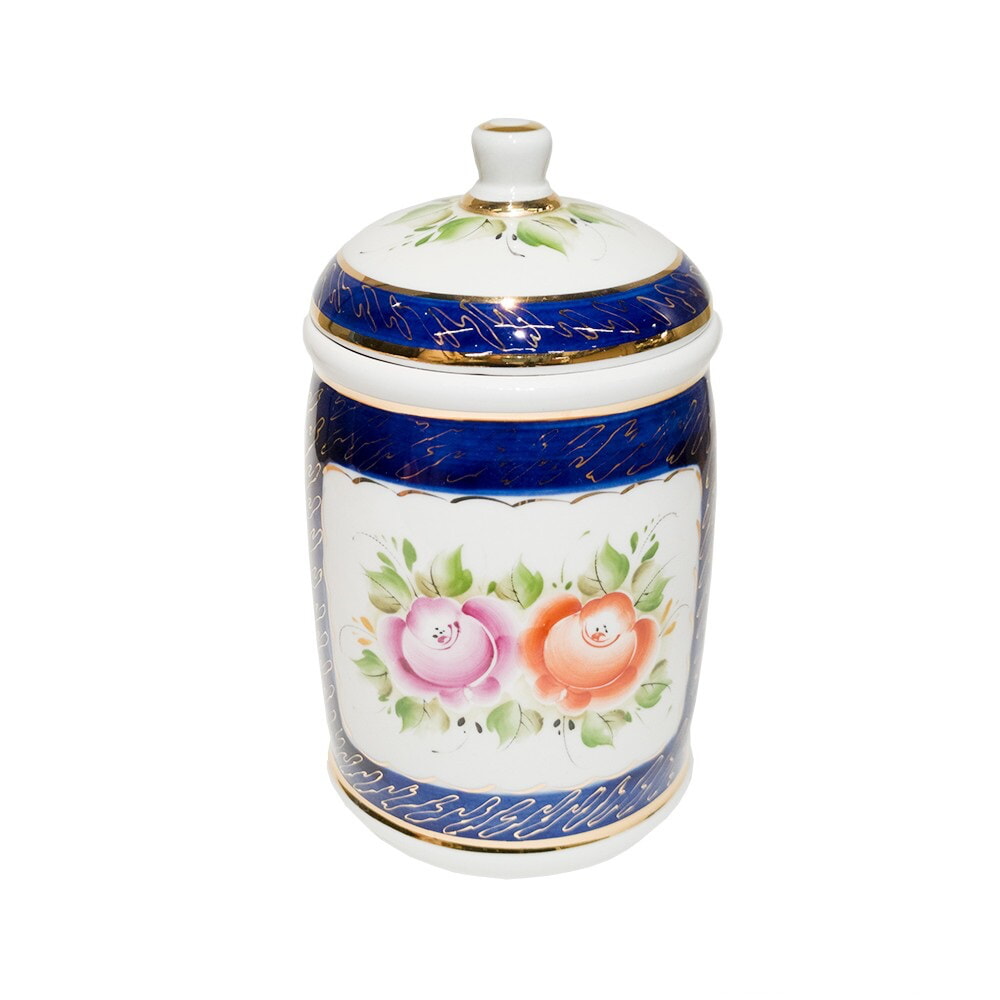 Банка Цветок (надглазурная роспись) объем 790 мл.