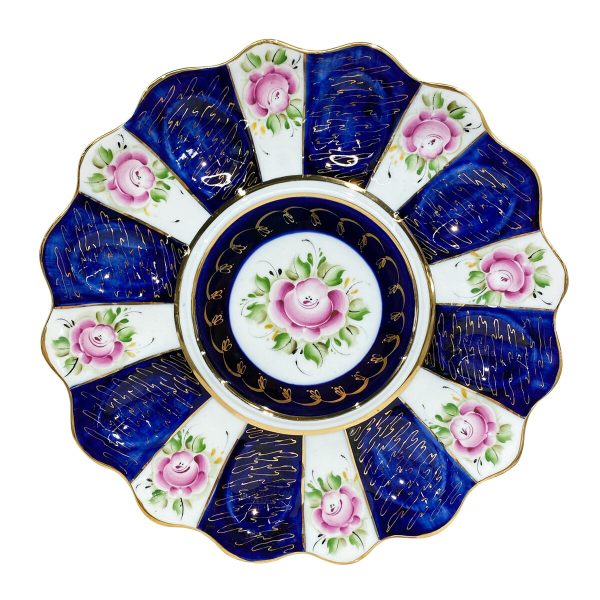 Тарелка для яиц (надглазурная роспись) диаметр 27 см.