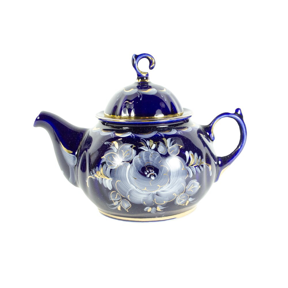 Чайник Пышка кобальт краски золото объем 450 мл.