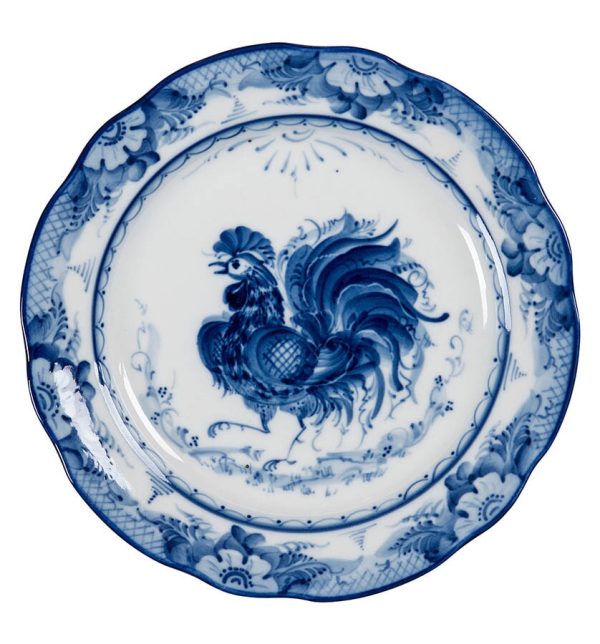 Тарелка мелкая закусочная Дубок "Петух" диаметр 24 см.