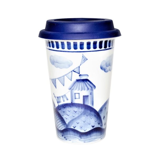 Авторский кофейный стаканчик с силиконовой крышкой №40 объем 400 мл.