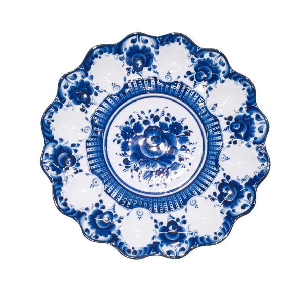 Тарелка для яиц в авторской Росписи Антроповой диаметр 27 см.