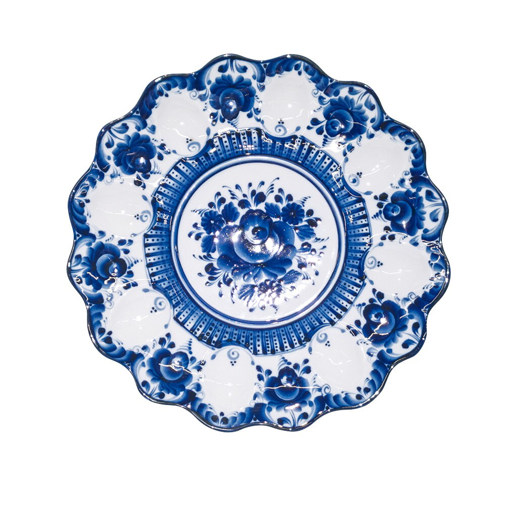 Тарелка для яиц в авторской Росписи Антроповой диаметр 27 см.