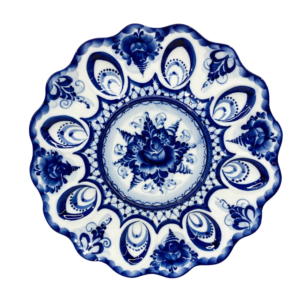 Тарелка для яиц Восточная роза Кустаревой диаметр 27 см.