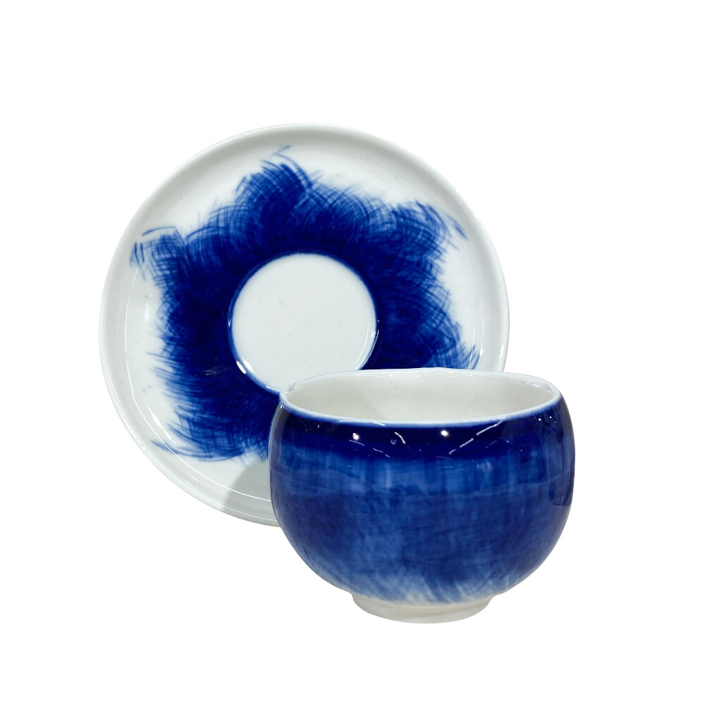 Кофейная пара эспрессо "Синий туман" без ручки объем 80 мл.