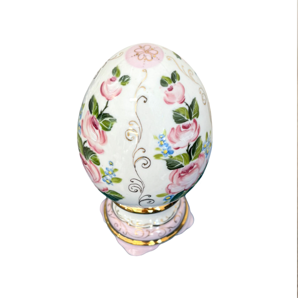 Яйцо малое Подарочное в нежной росписи Устюхиной