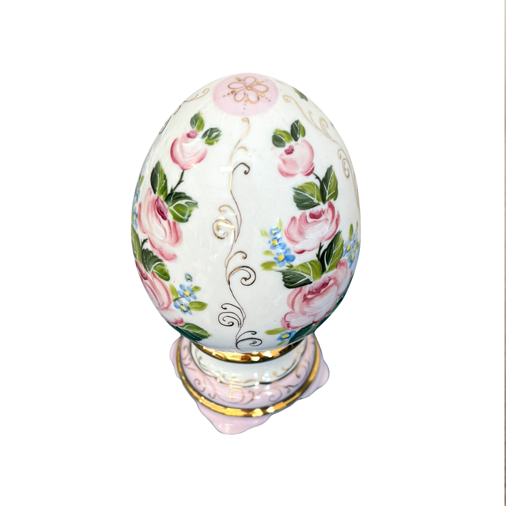 Яйцо малое Подарочное в нежной росписи Устюхиной