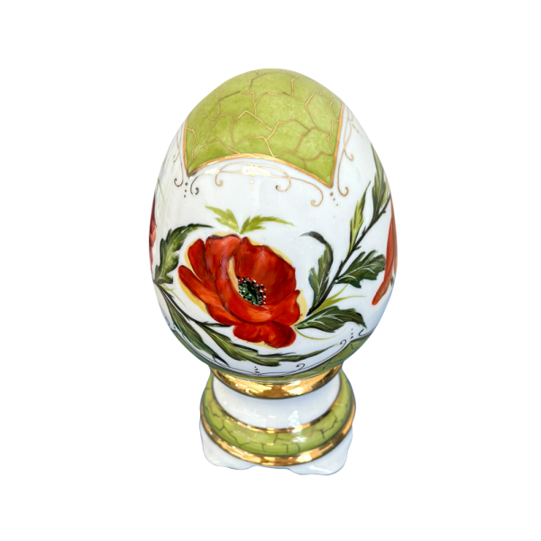 Яйцо малое Подарочное в росписи Устюхиной с маками
