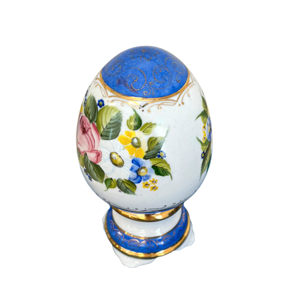 Яйцо малое Подарочное в цветной надглазурной росписи Устюхиной