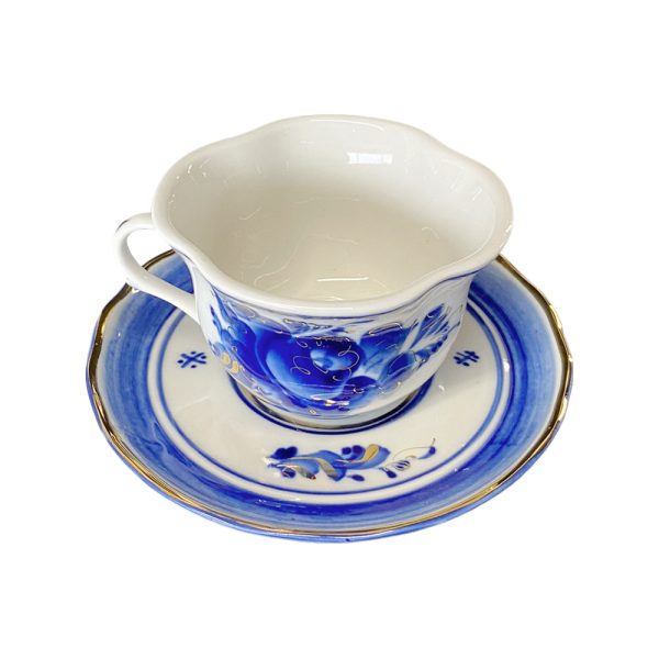 Чайная пара Лютик с золотом объем 187 мл.