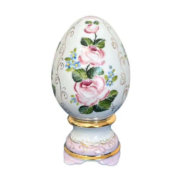 Яйцо малое Подарочное в нежной росписи Устюхиной