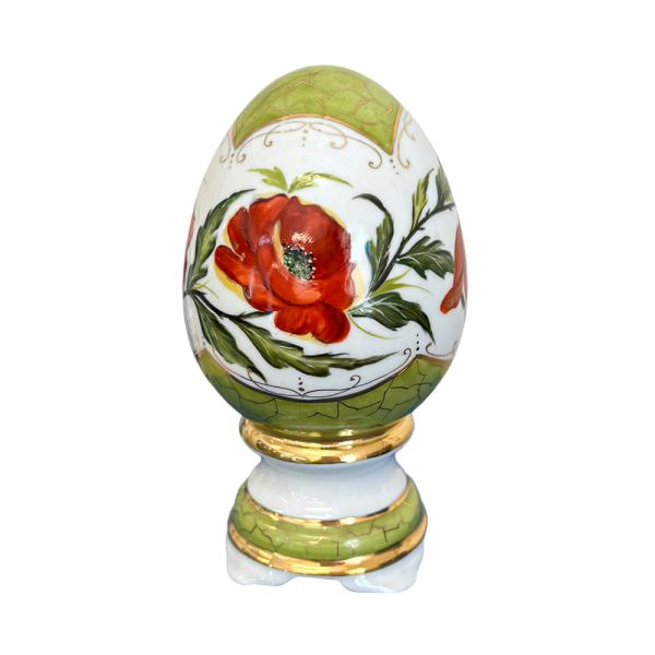 Яйцо малое Подарочное в росписи Устюхиной с маками