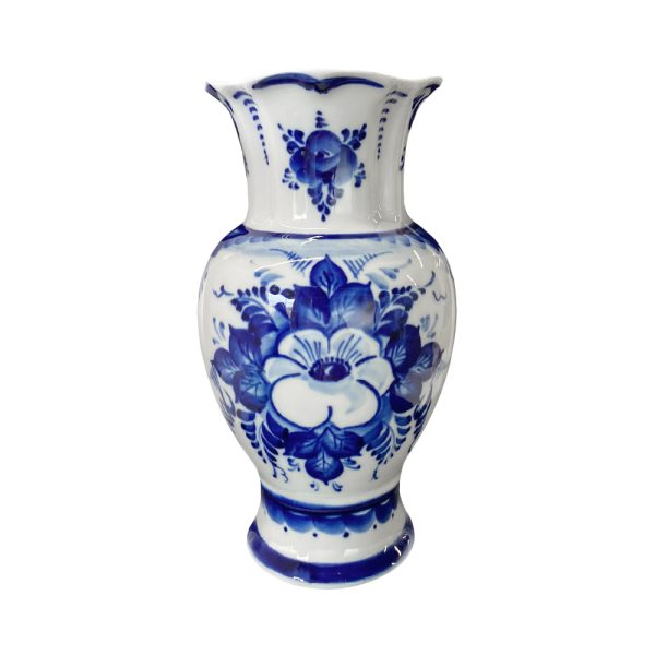 Ваза Идиллия авторская работа Кустаревой Белый цветок объем 950 мл.